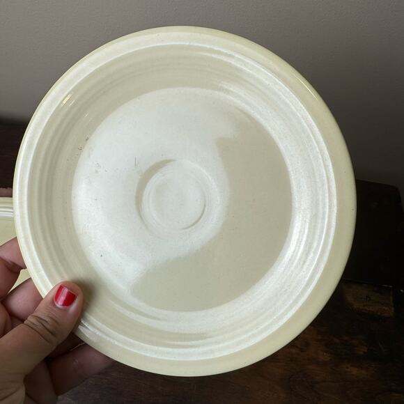Fiesta Fiestaware VINTAGE 1936-1951 Old Ivory Set‎ of 2 Saucer plates - Picture 3 of 8